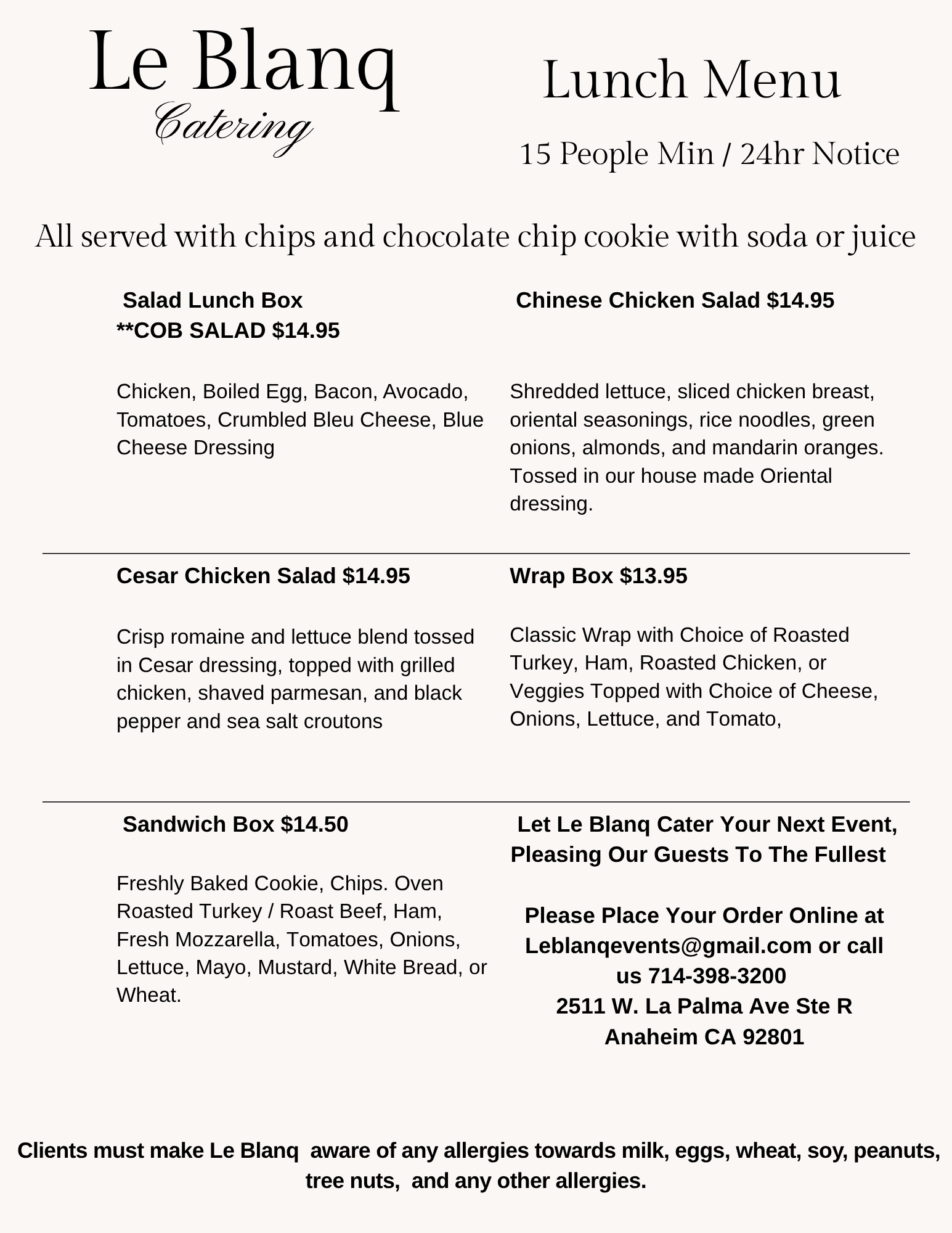Catering Menu 3